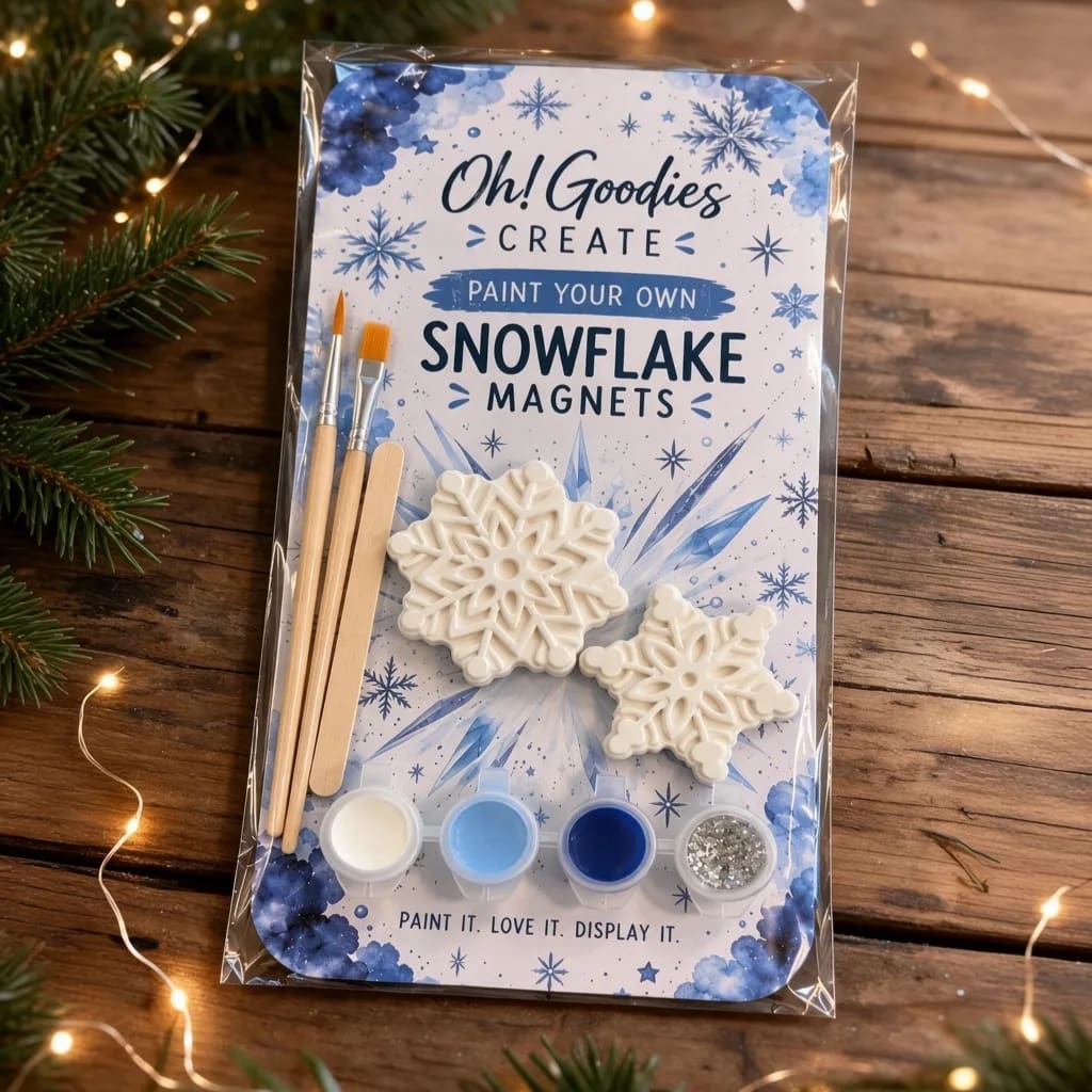 Paint Your Own Christmas Snowflake Magnets Stocking Filler gift box - main view
