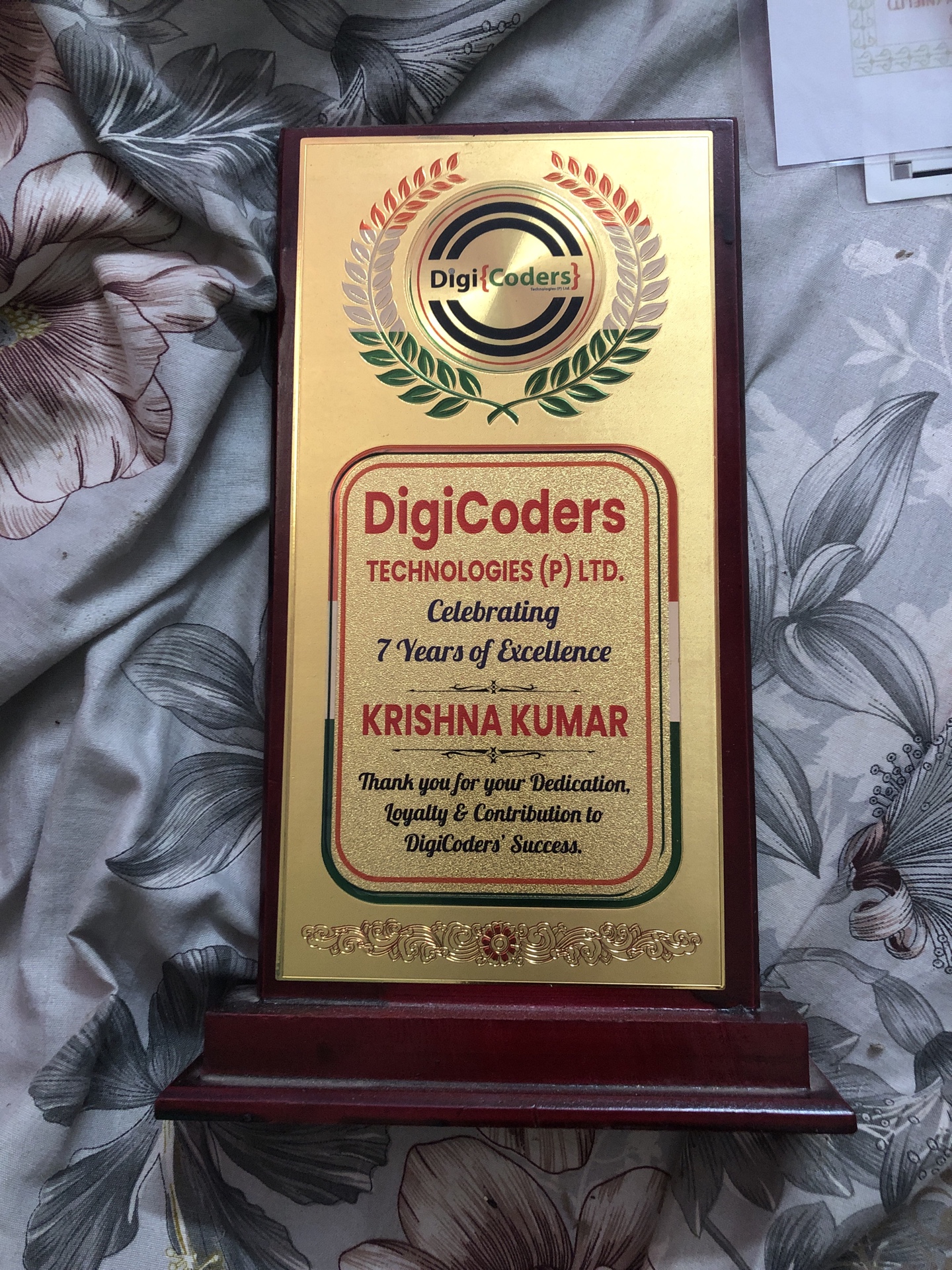 Certificate of Appreciation