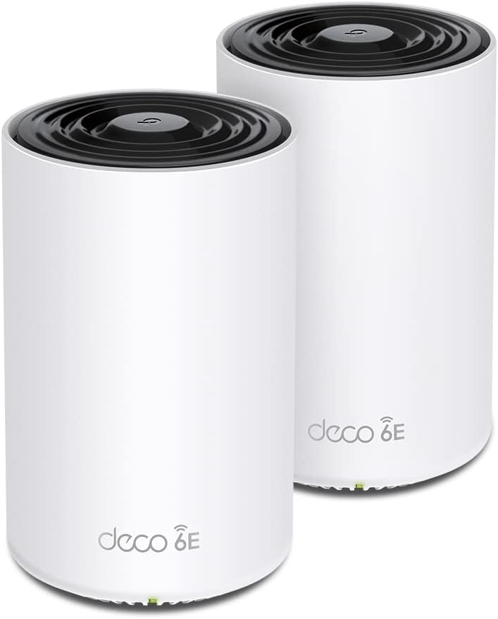 Tp-Link Deco XE75 Pro (2 Pack)-AXE5400 Tri-Band Mesh Wi-Fi 6E System|6 GHz Port|Speed 5,400 Mbps|Connect up to 200 Devices|AI-Driven|2.5 Gbps Wired Performance|Coverage up to 5,500 ft²