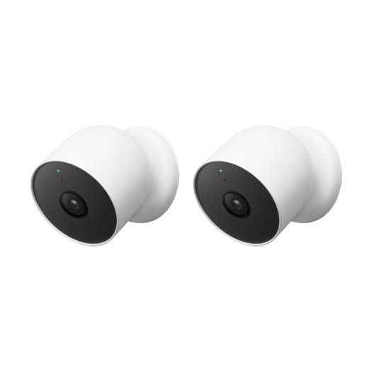Google Nest Cam Indoor / Outdoor Camera, 1080p HD Day & Night, Battery Powered, 2 - Pack , White | GA01894-US