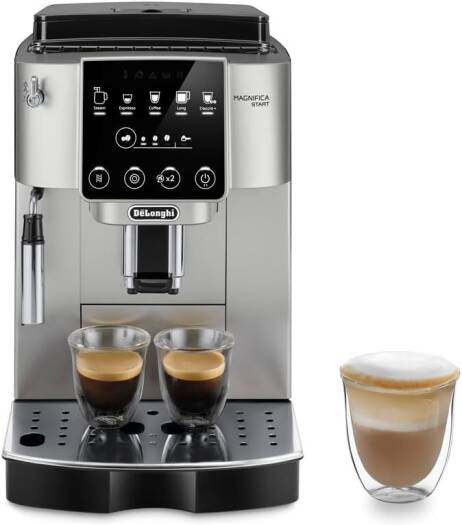 De'Longhi Fully Automatic Coffee Machine MAGNIFICA START Bean-to-Cup Espresso Machine Perfect for Espresso, Americano, Cappuccino, Latte Macchiato- ECAM220.31.SB Silver/Black