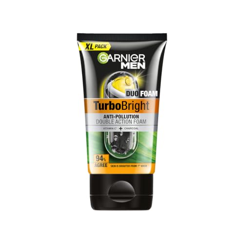 Garnier Men TurboBright Face Wash - Brightening & Anti-Pollution (155g)