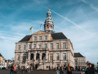 The classical 17th-century Stadhuis town hall on the Markt square in Maastricht, South Limburg, Netherlands