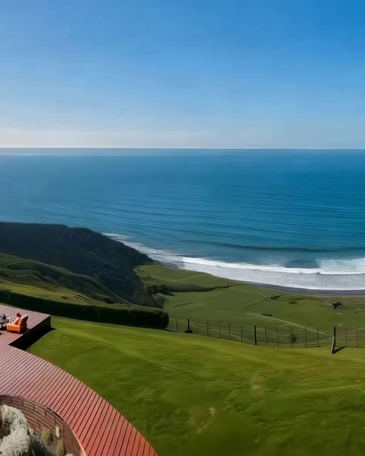 Bay House big waterfront view property for sale, New Zealand — 192 metres above Waimarama Beach coastline