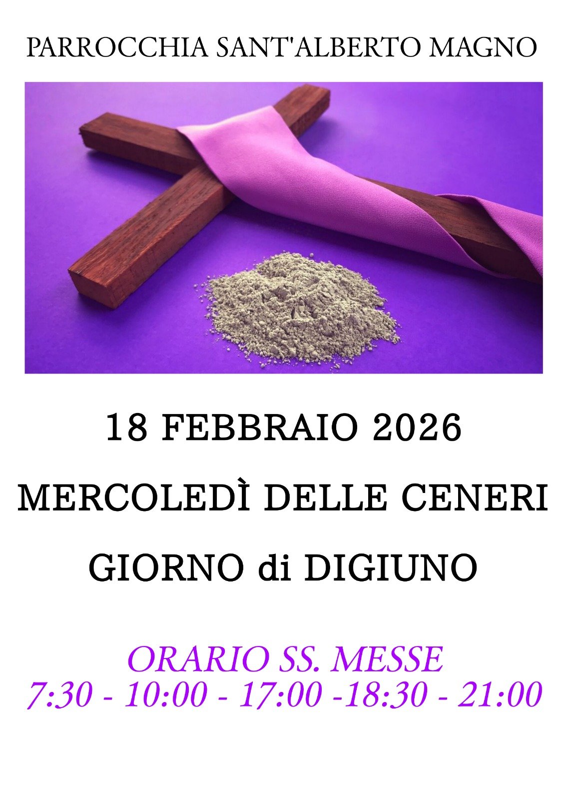 Mercoledi delle Ceneri – 18 Febbraio 2026