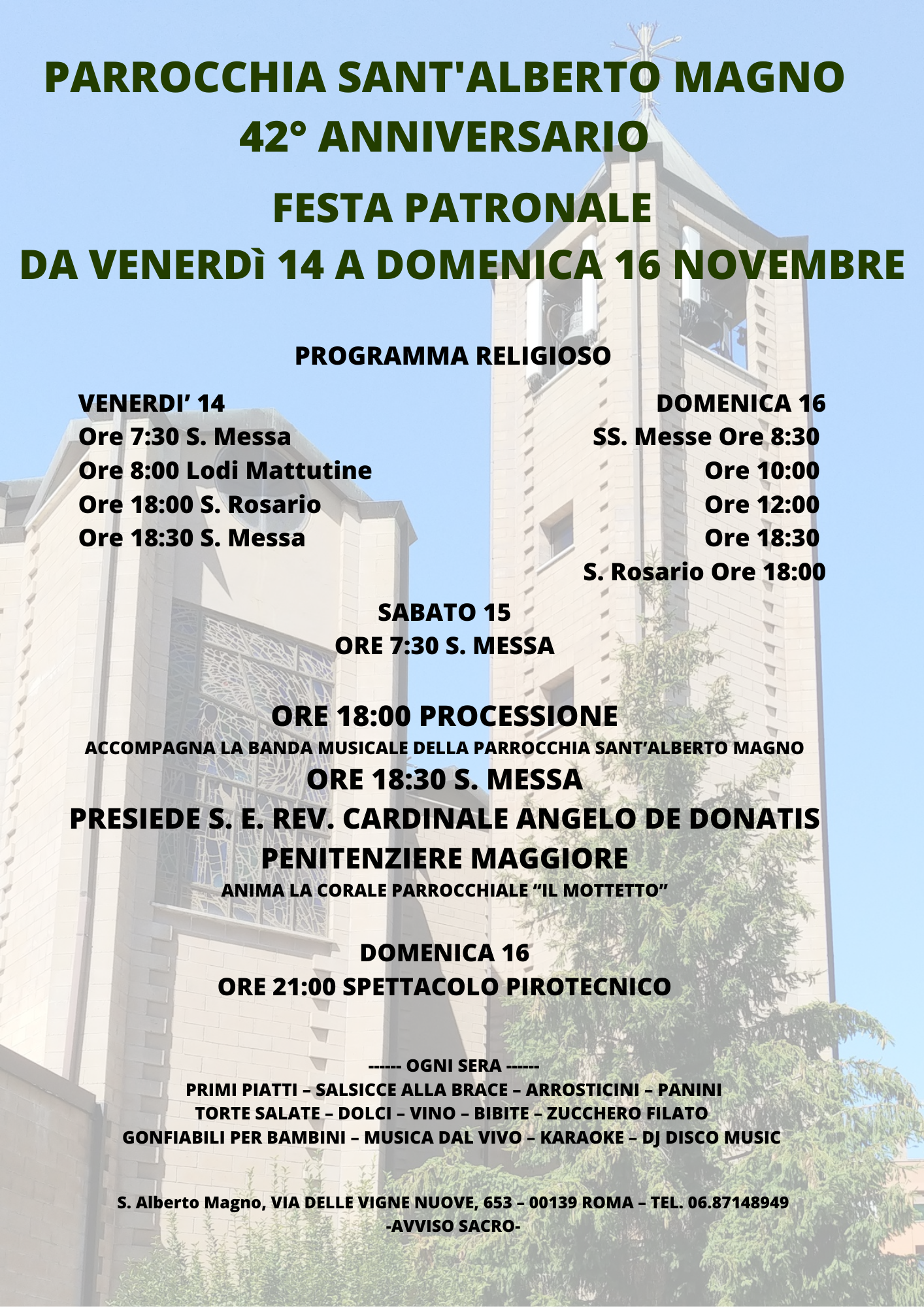 Festa Patronale Sant Alberto Magno 2025 – 14 al 16 Novembre 2025