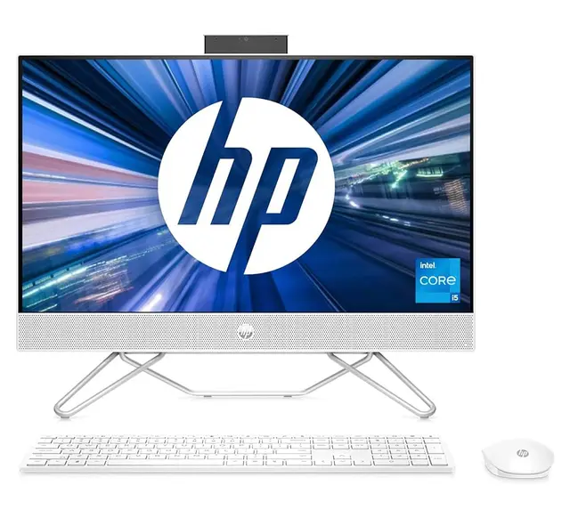 Thumbnail 1 of HP AIO 24-CB1025NH All-in-One PC - 12th Gen i5-1235U | 8GB RAM | 512GB SSD | 23.8" Touchscreen | DOS | White