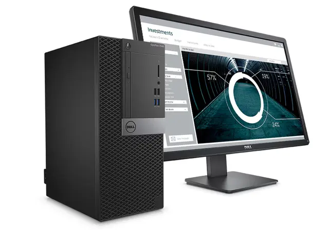 Thumbnail 1 of Dell Optiplex 7040 SFF Desktop - i5-6500, 8GB RAM, 500GB HDD + 20" Dell Monitor - Complete Office PC Setu