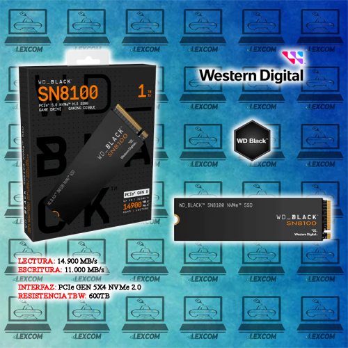 Imagen de SSD M2 1TB WESTERN DIGITAL SN8100