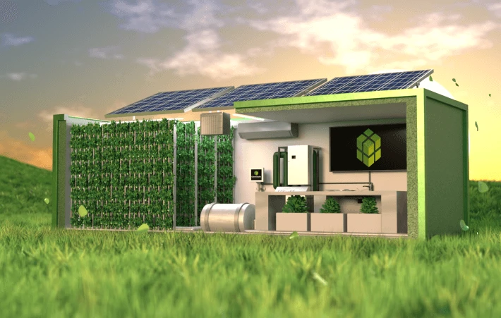 Single modular farming unit with solar panel