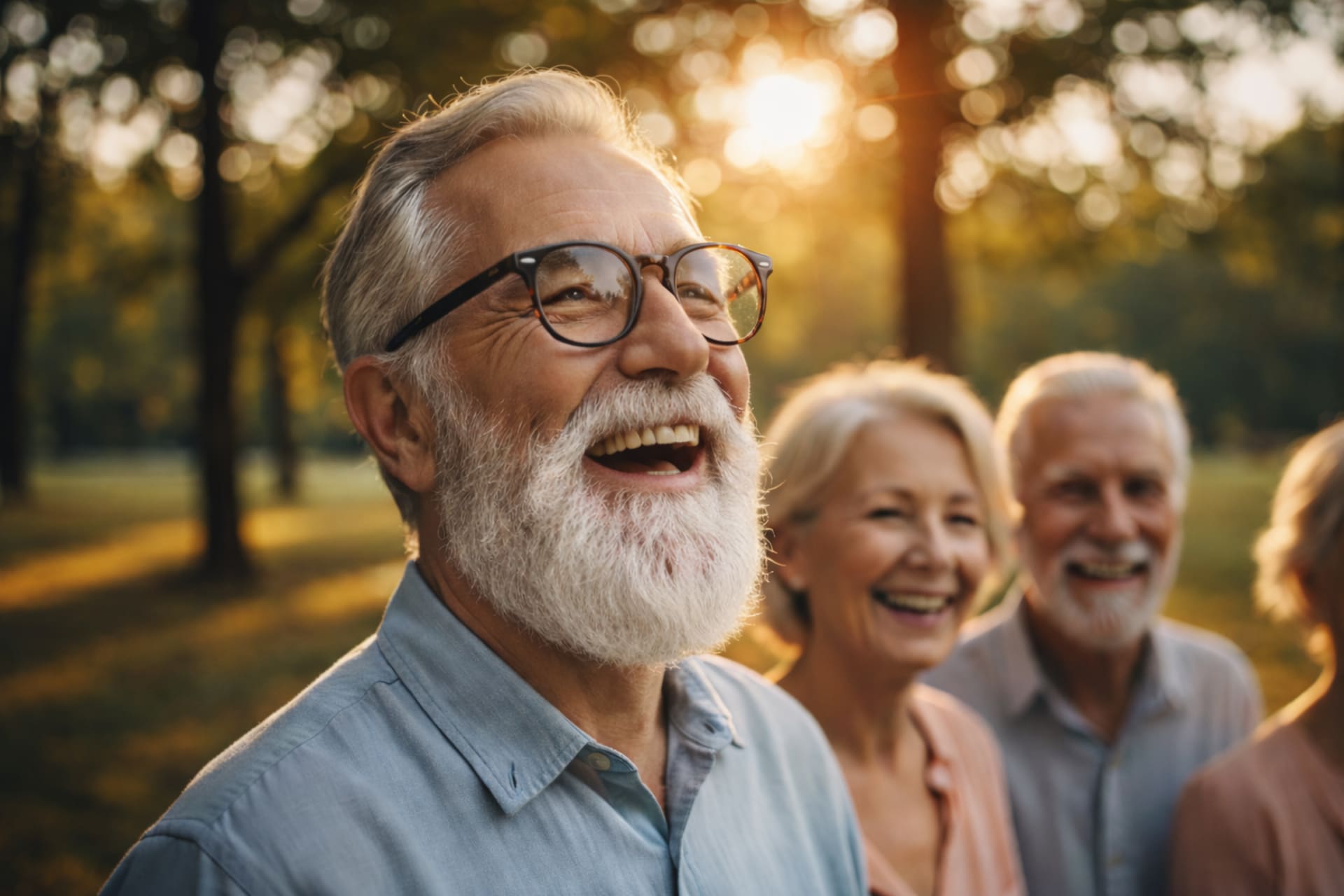 Old aged people smiling