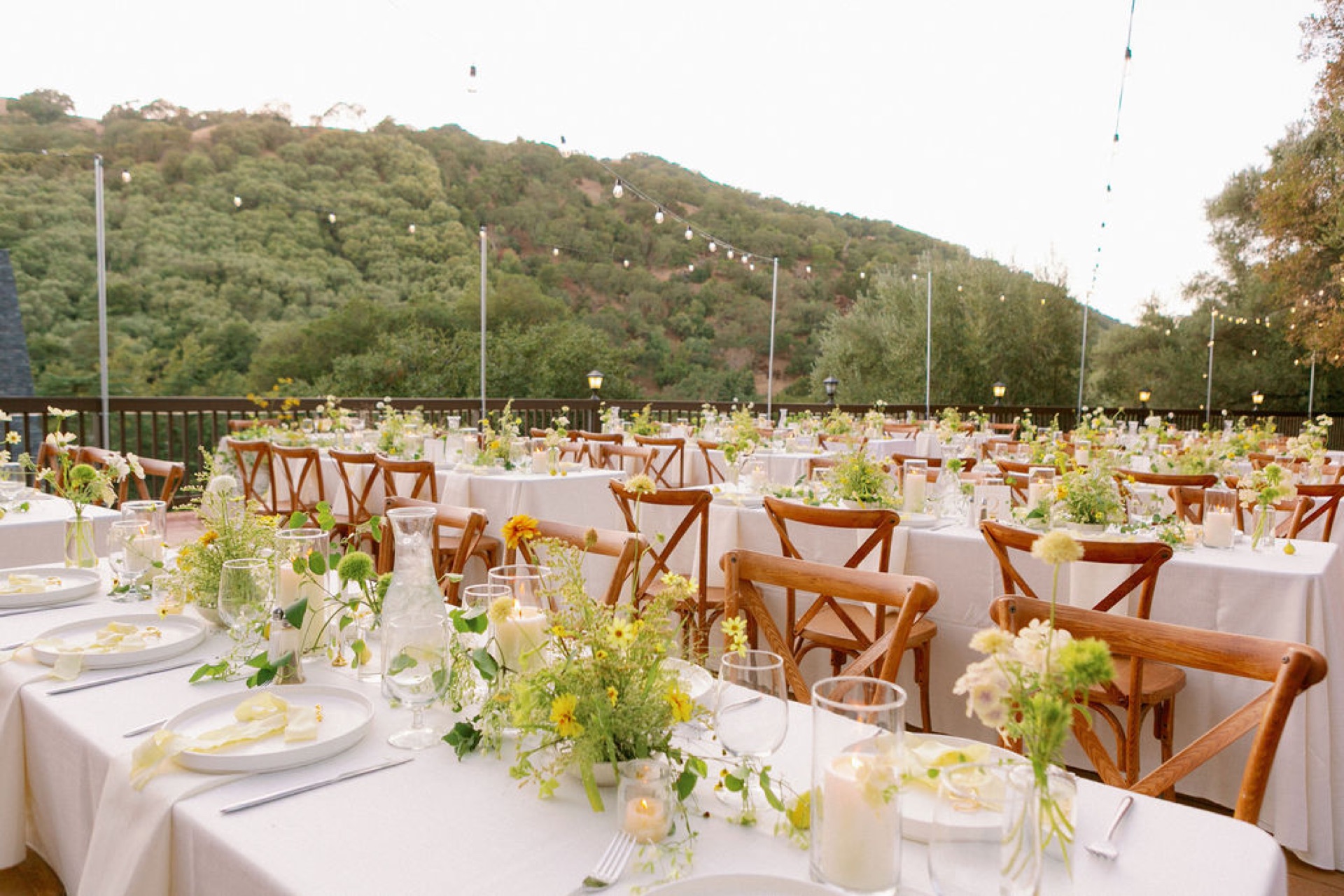 Wedding reception table florals