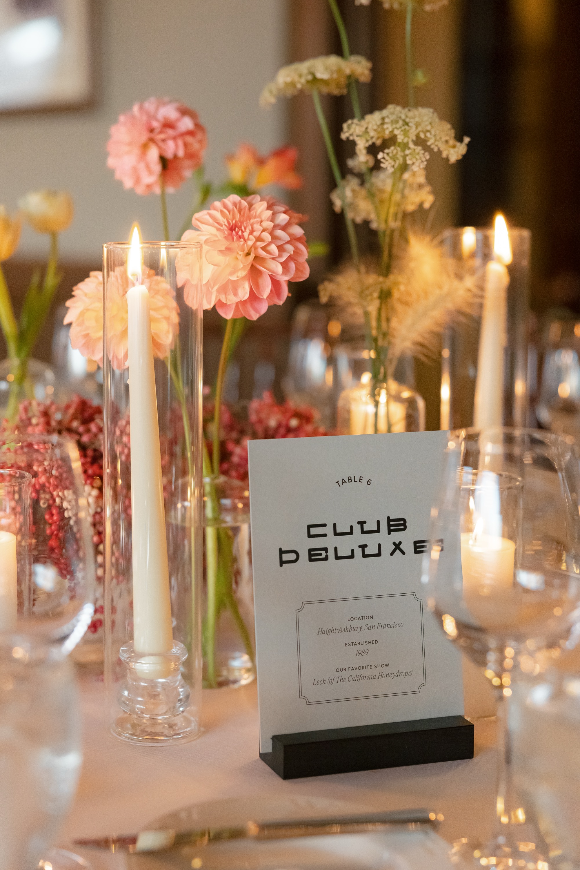 Table florals and candles