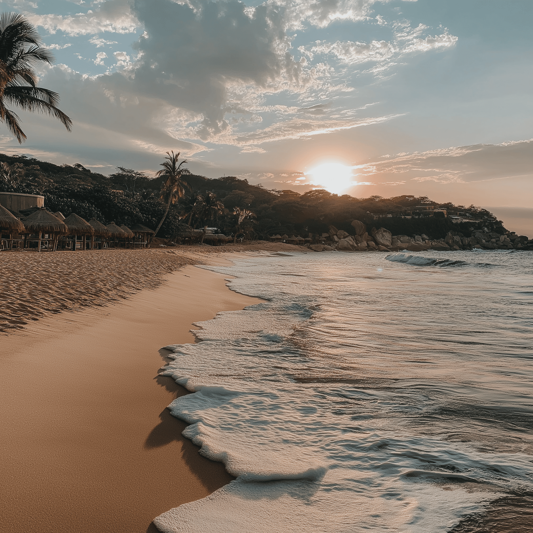 parque tayrona al atardecer colombia
