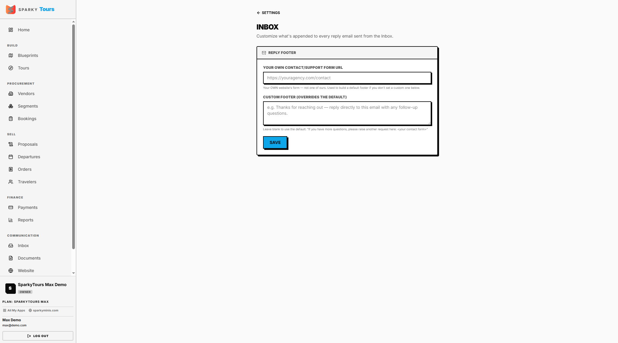 Inbox settings