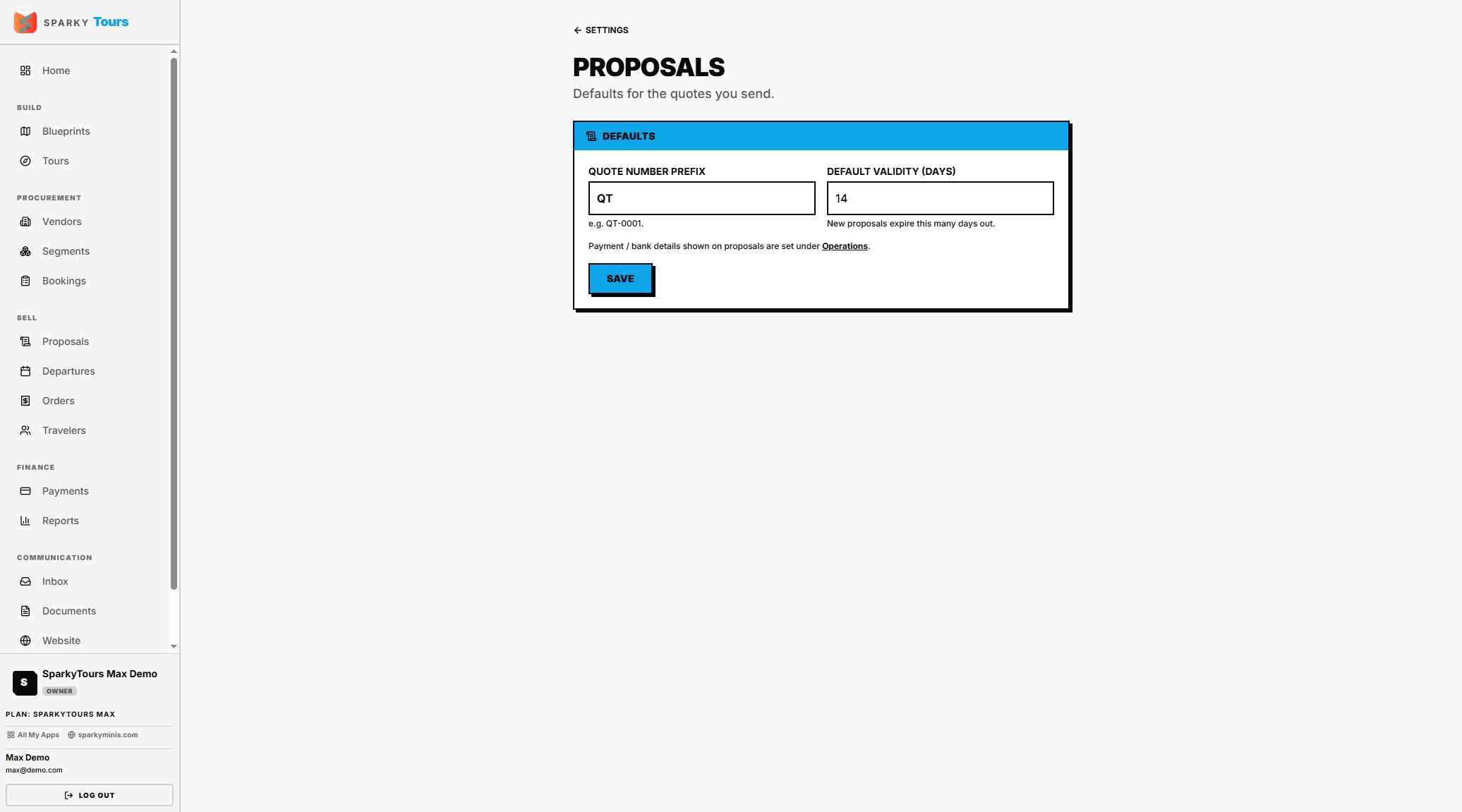 Proposal settings