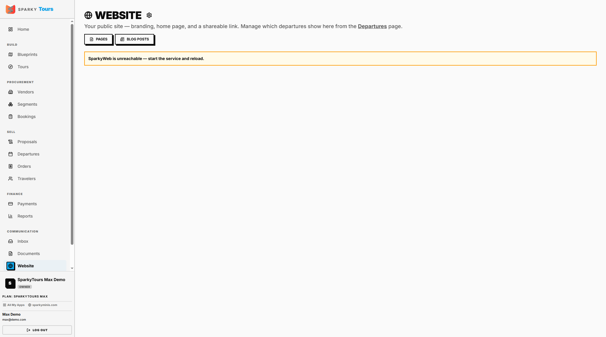 Website home page editor