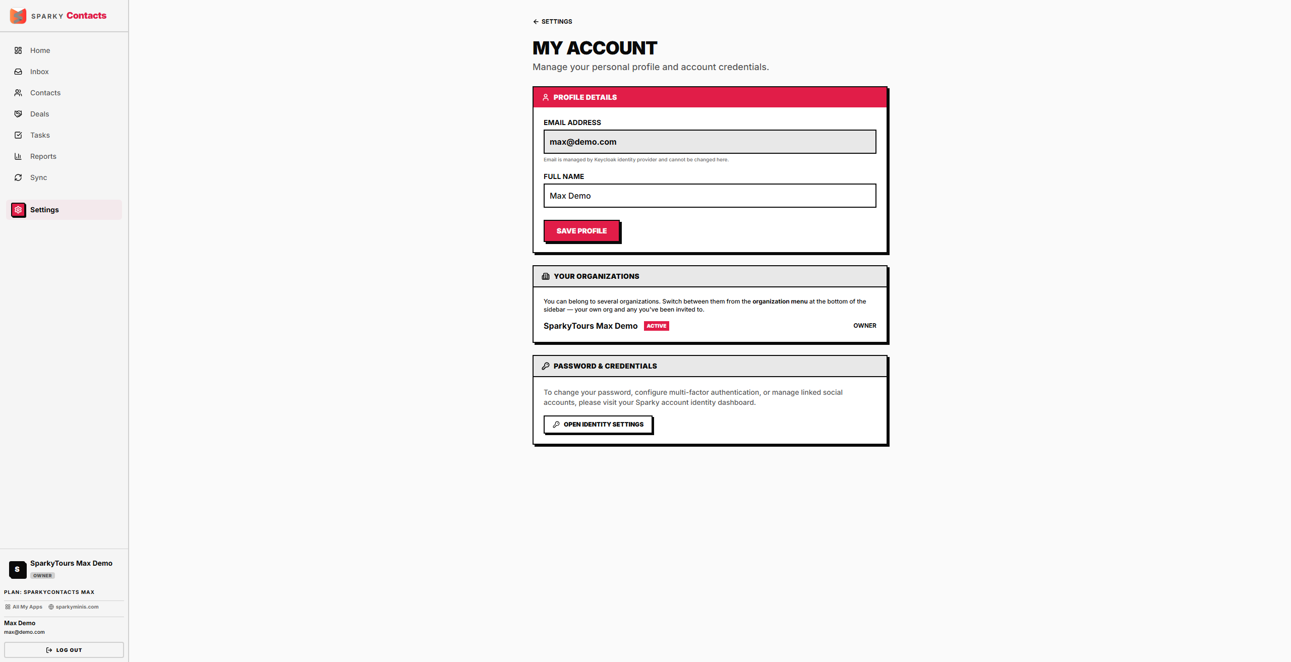 Account settings