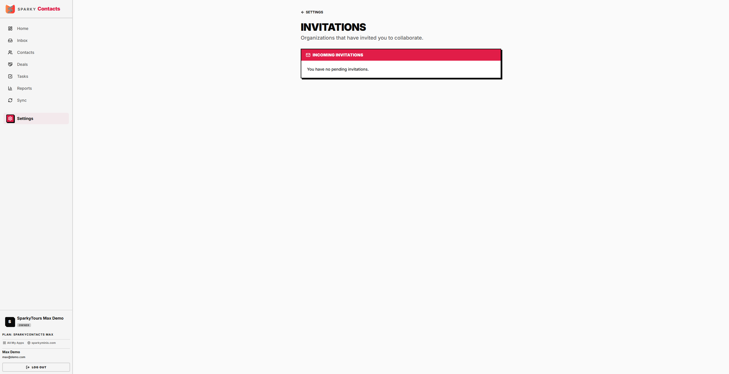 Invitations settings