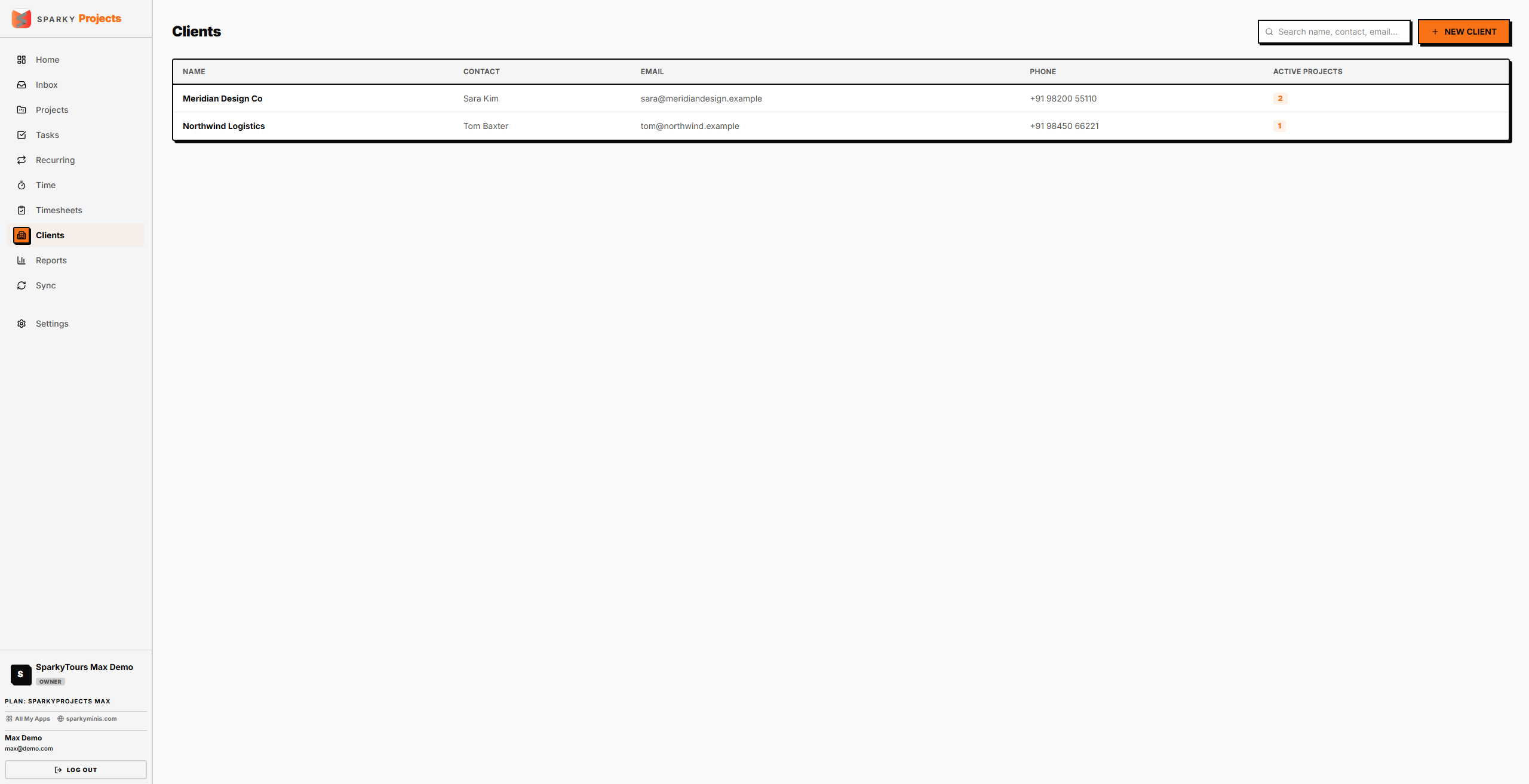 Clients list