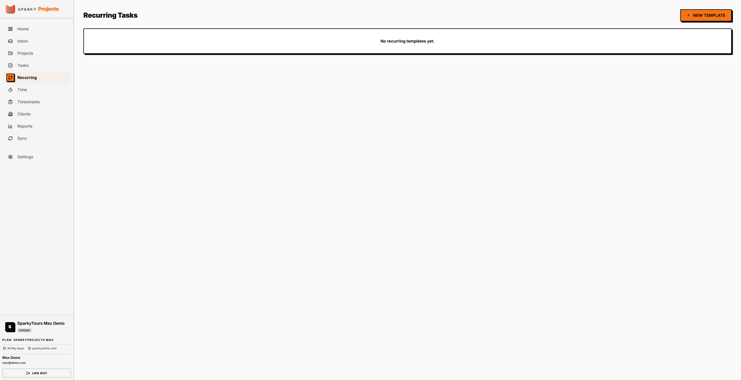 Recurring task templates list