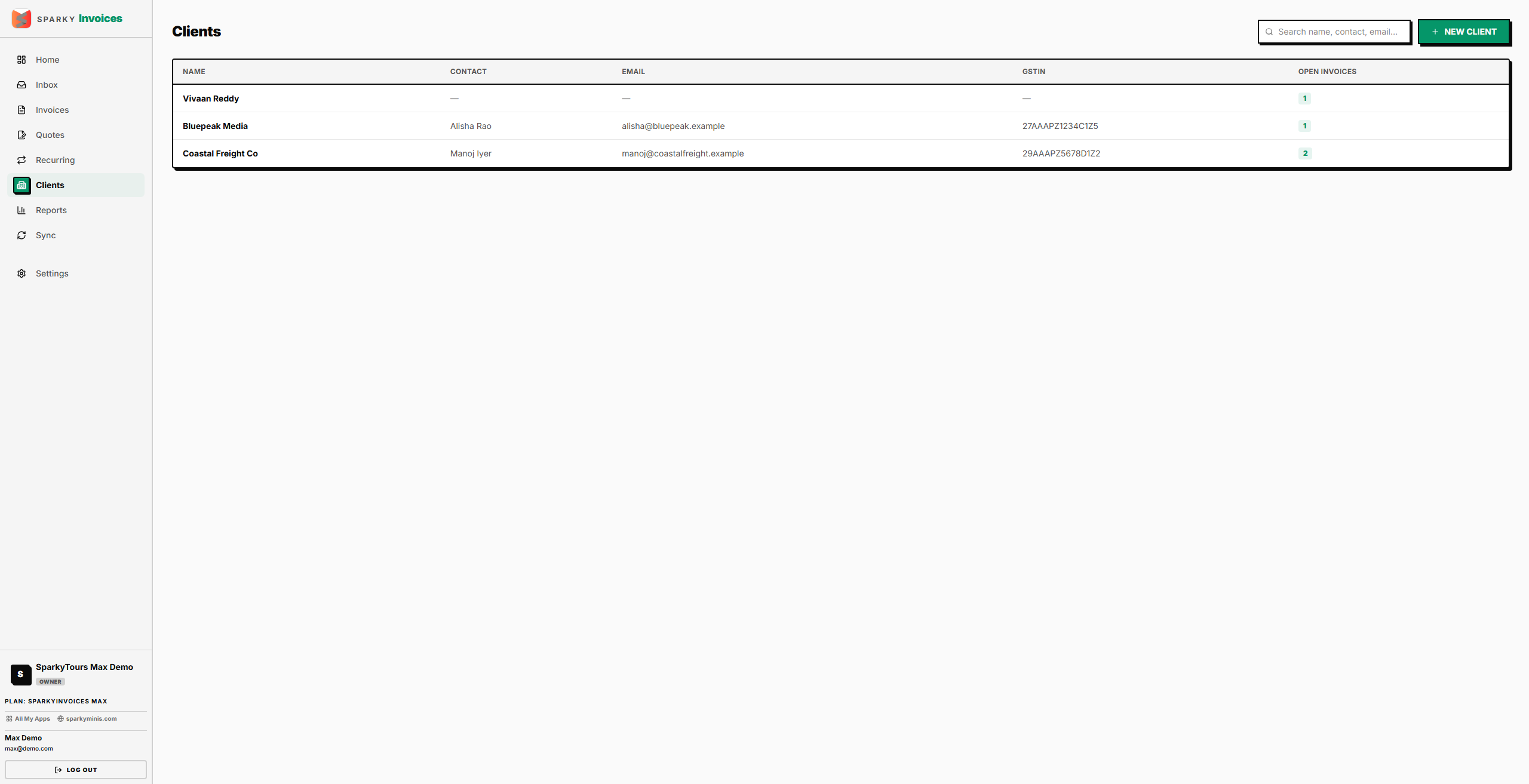 Clients list