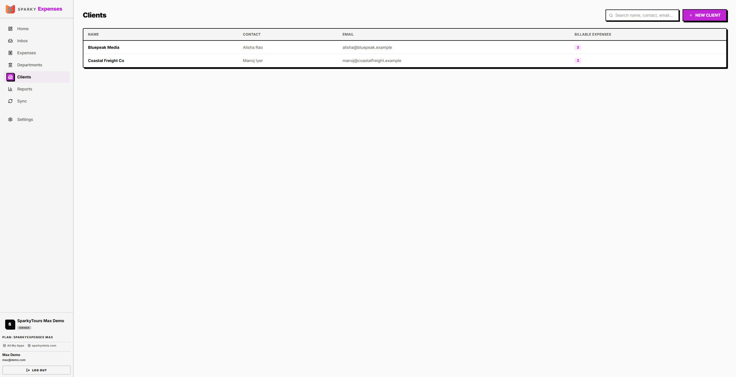 Clients list