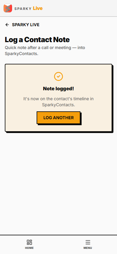 Note logged successfully