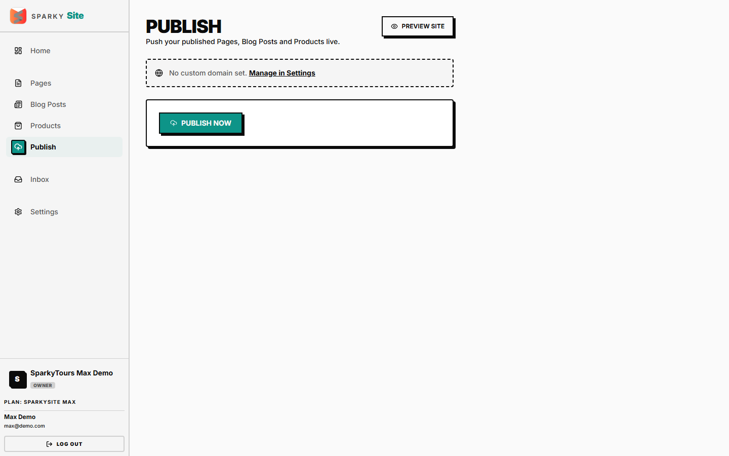 Publish page