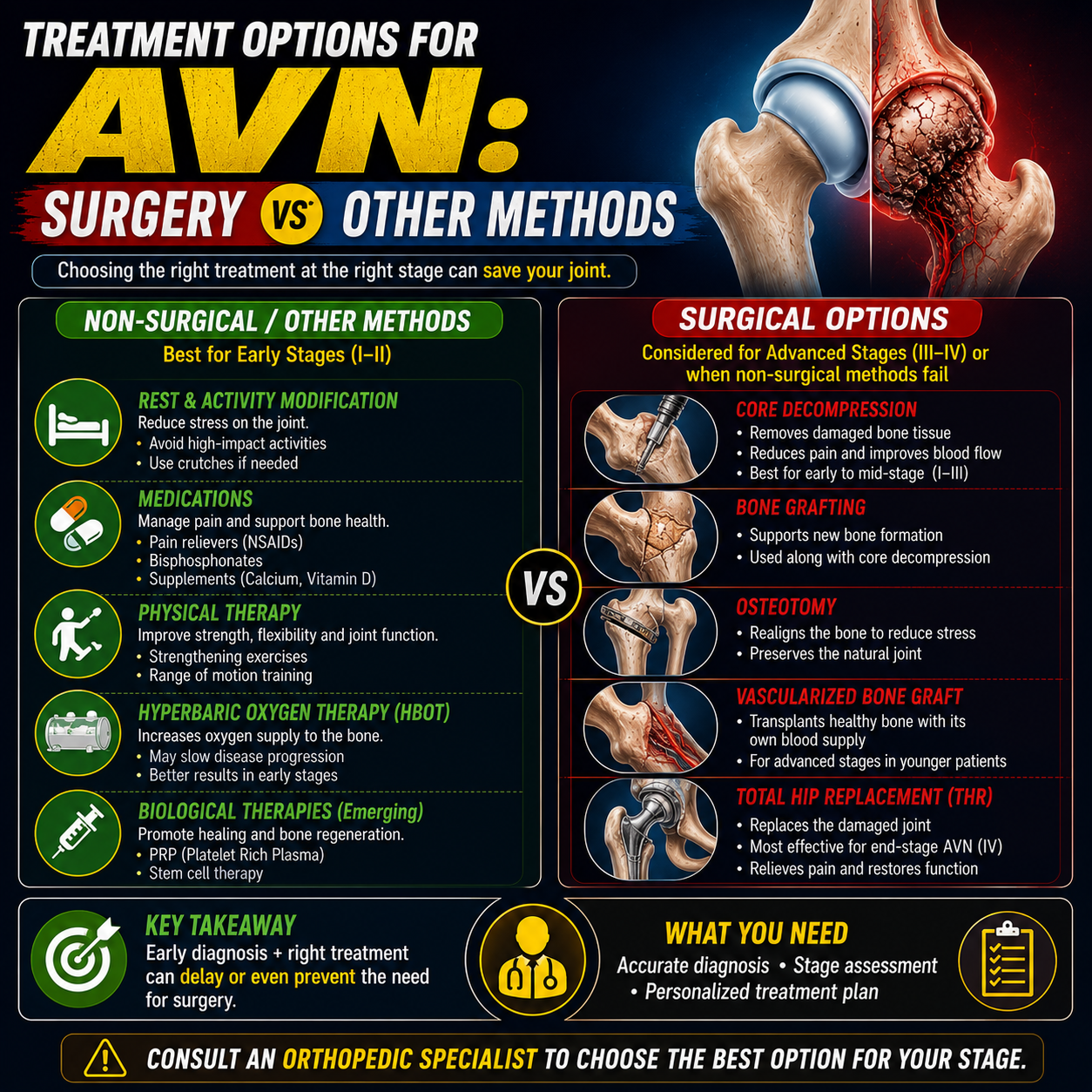 Treatment Options for AVN: Surgery vs Other Methods