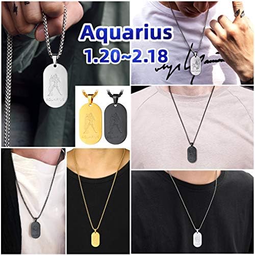 Vue 2 de Collier Signe Astrologique Homme