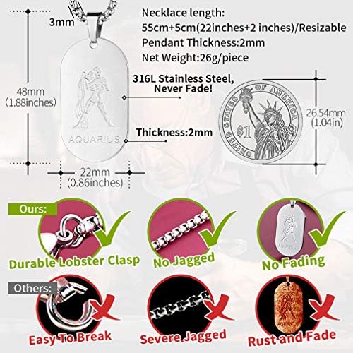 Vue 5 de Collier Signe Astrologique Homme