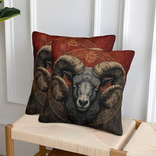 Vue 2 de Belier Zodiac Symbol Taie