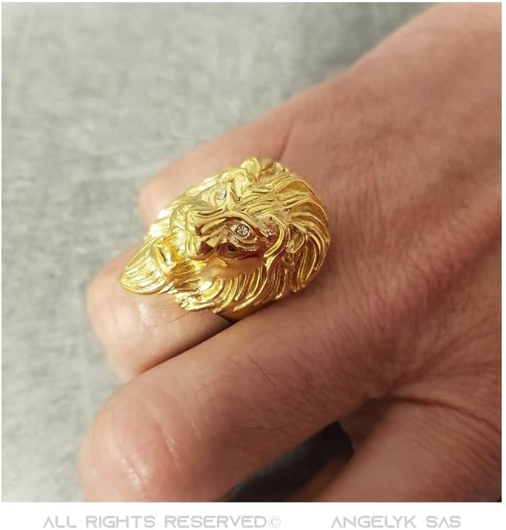 Vue 3 de Bague Tete De Lion
