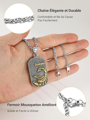 Vue 5 de Chaine Et Pendentif Plaque