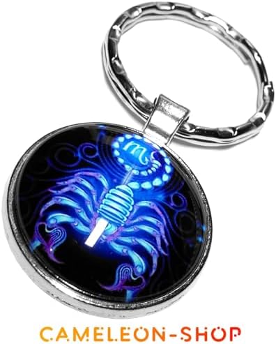 Vue 3 de Porte Cle Scorpion Bleu