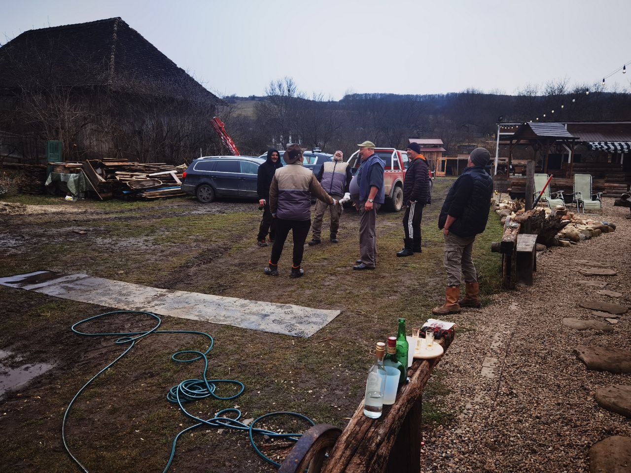 Traditional Transylvanian pig slaughter