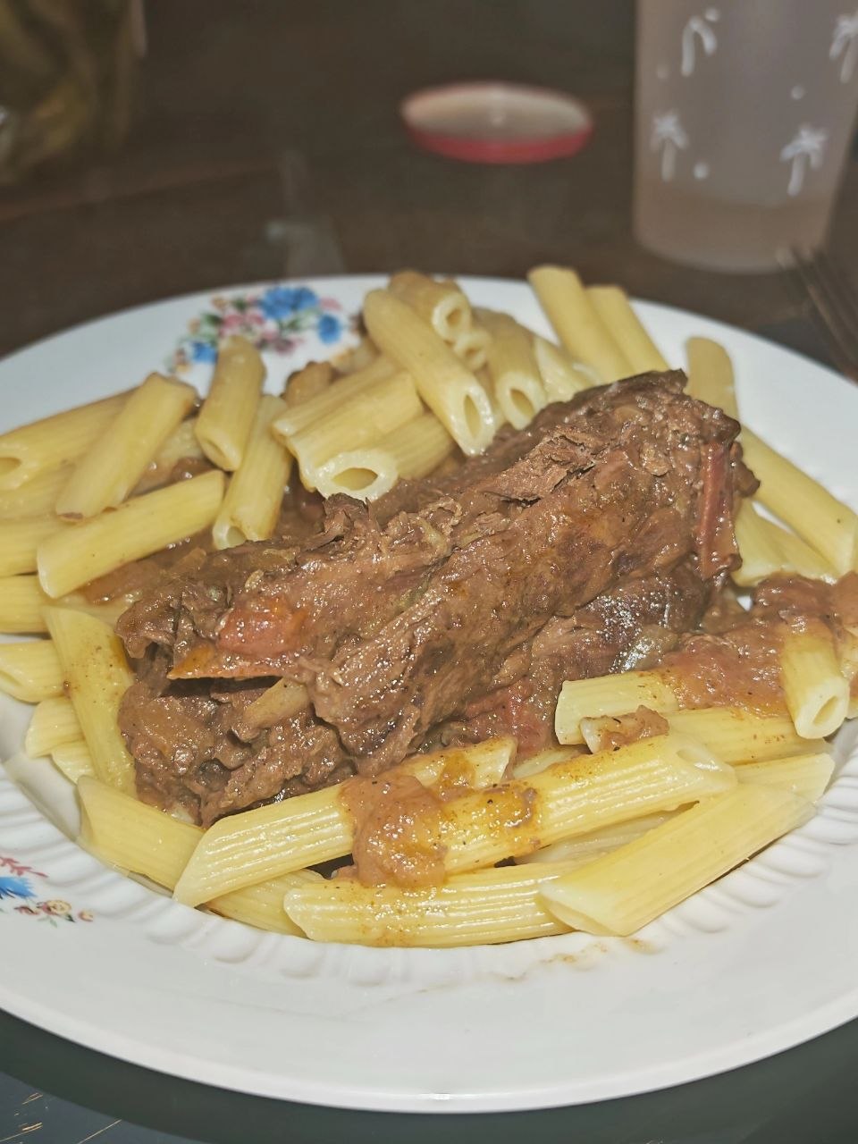 Wild rabbit stew served with pasta at Two Boots Ranch