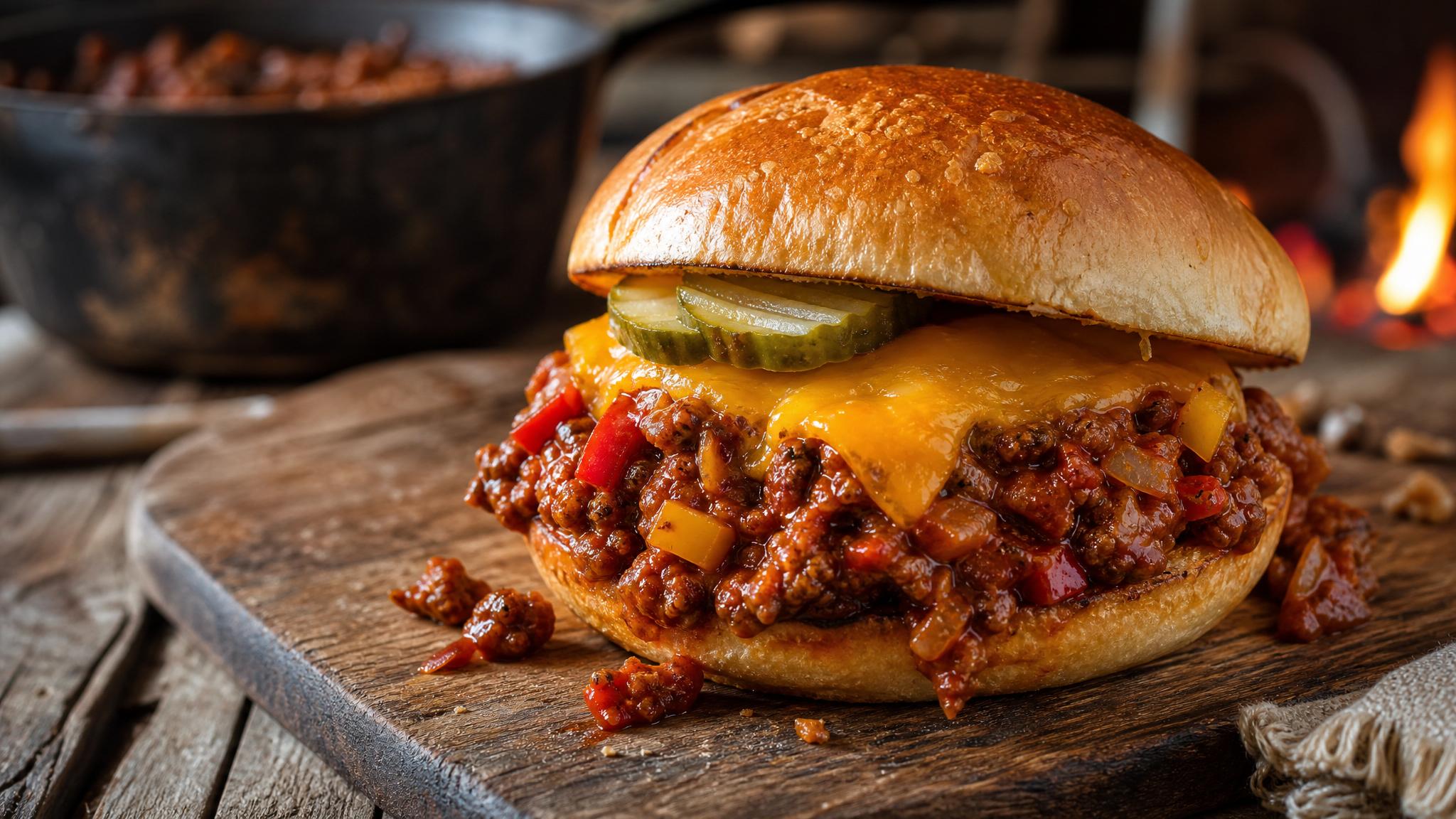 Two Boots Outlaw Joe served on toasted buns with melted cheddar and pickles