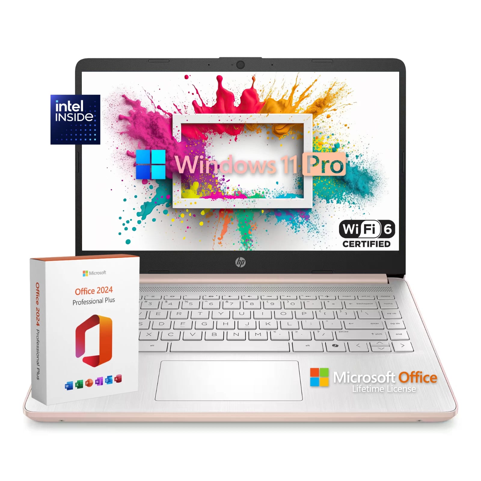 2026 HP Laptop Computer 14" 4-Core Intel CPU 8GB RAM 628GB Storage Office Pro vista 5