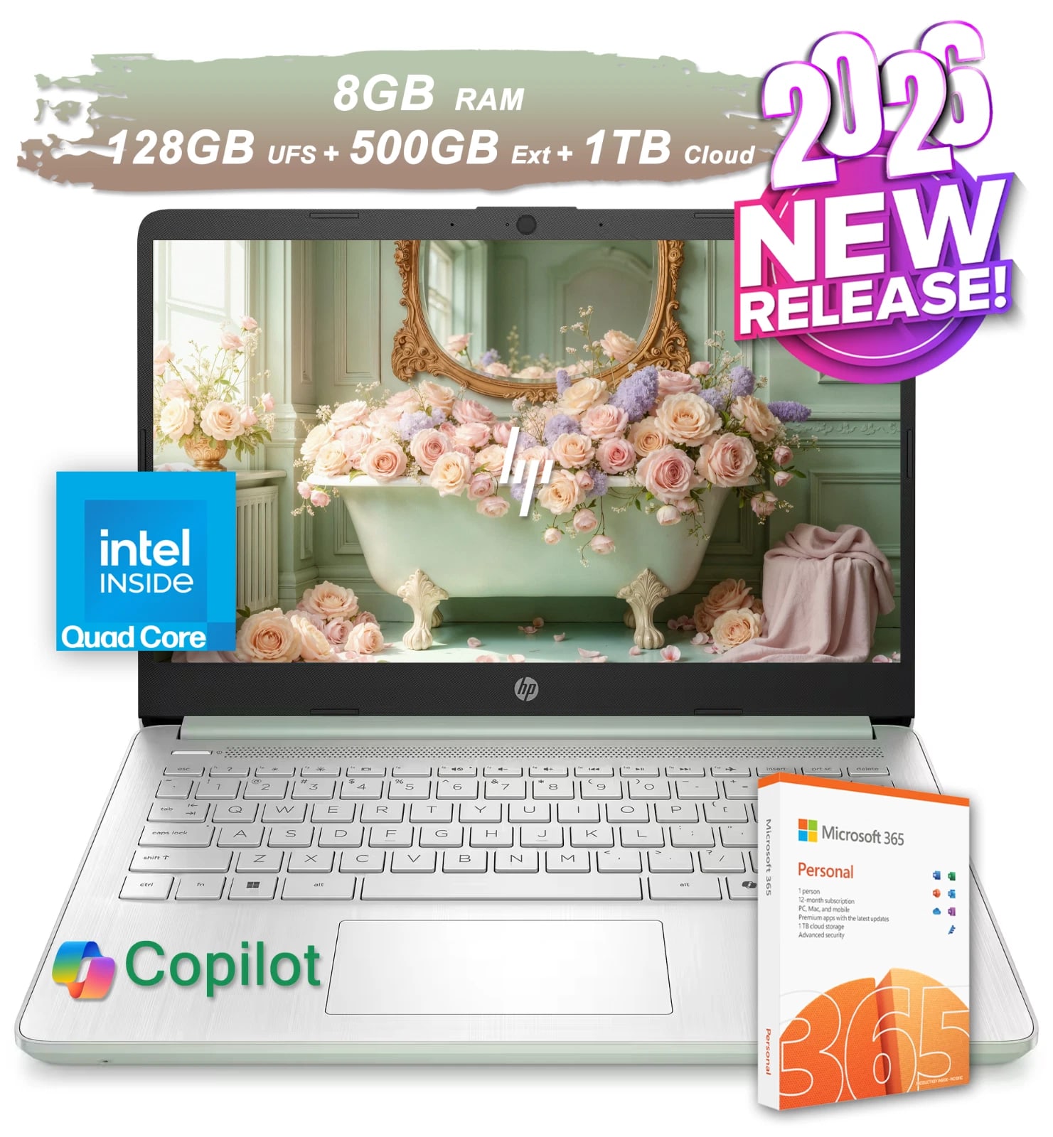 NEW 2026 HP Laptop Computer 14 Quad-Core Intel Processor 8GB RAM & 628GB Storage vista 4