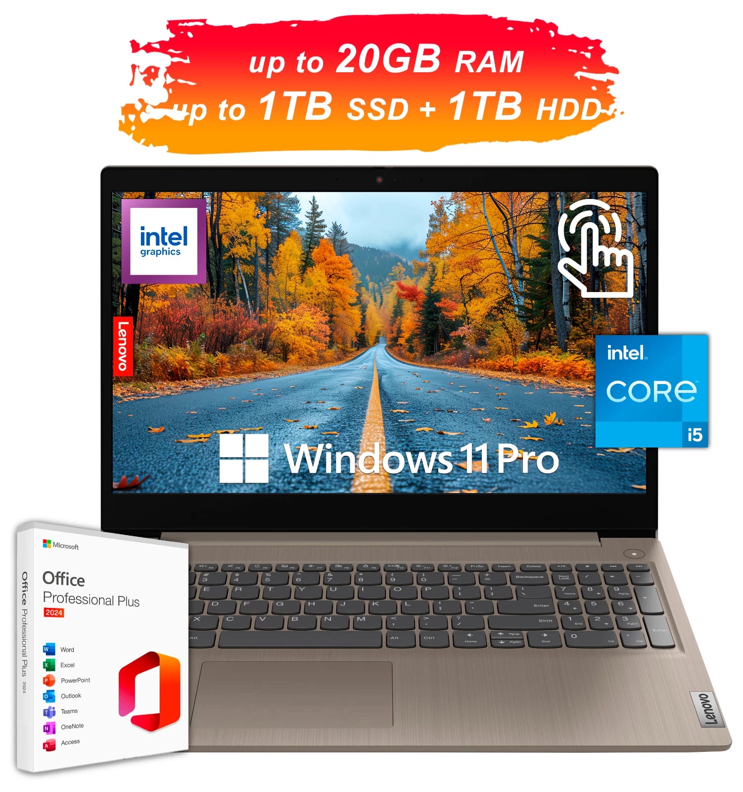 Lenovo IdeaPad Laptop 15 Touch Intel i5 Upto 20GB RAM 1TB SSD+1TB HDD Win 11 Pro — eSwappa Store
