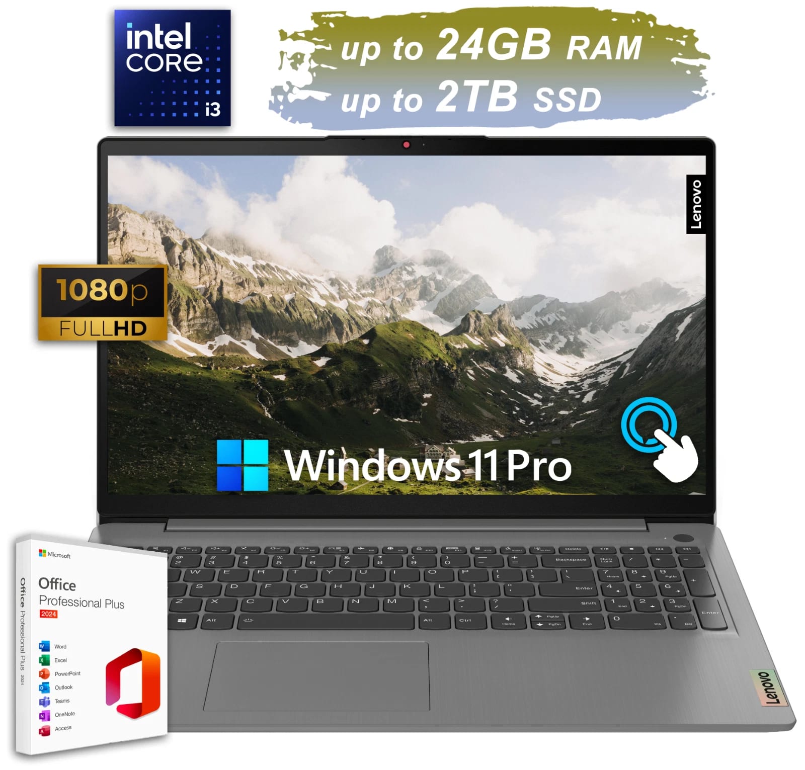 Lenovo IdeaPad 3 Office 2024 Laptop 15 Touch Intel i3 Upto 24GB RAM& 2TB SSD Pro — eSwappa Store