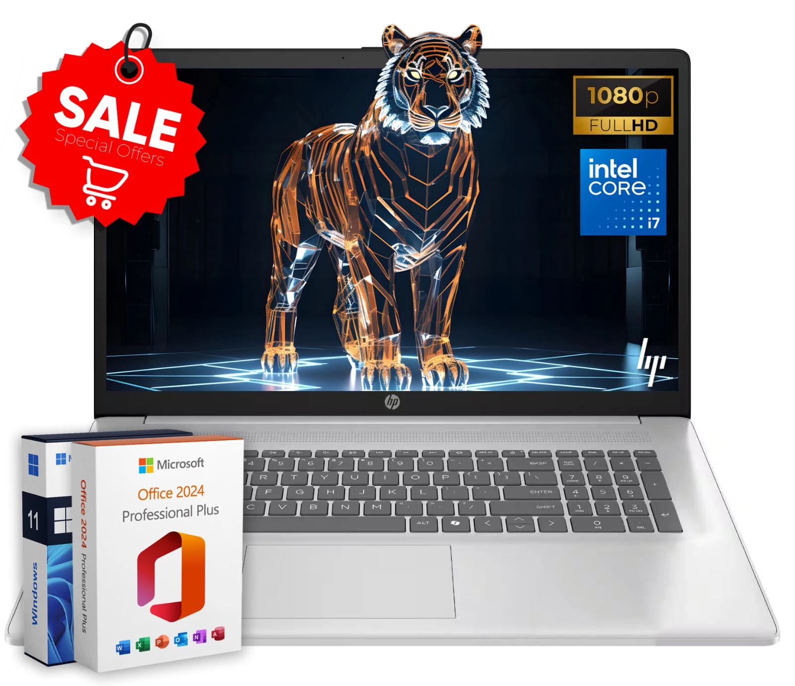 HP 17 Laptop Office 2024 Computer Intel i7-1355U 16GB RAM & 512GB SSD, Open Box — eSwappa Store