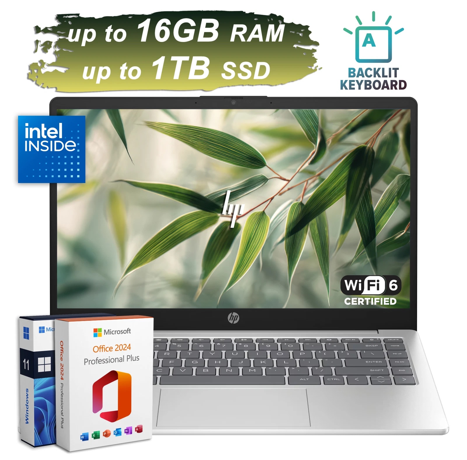 New HP Laptop Computer 14 Intel N200 Upto 16GB RAM & 1TB SSD Office 2024 Backlit — eSwappa Store