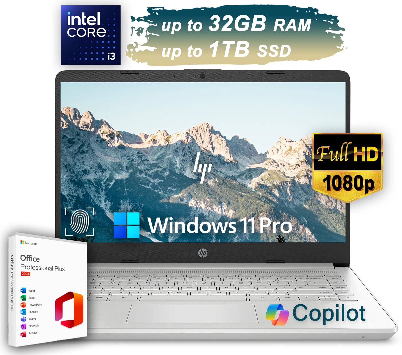 HP Laptop Computer Office 2024 14
