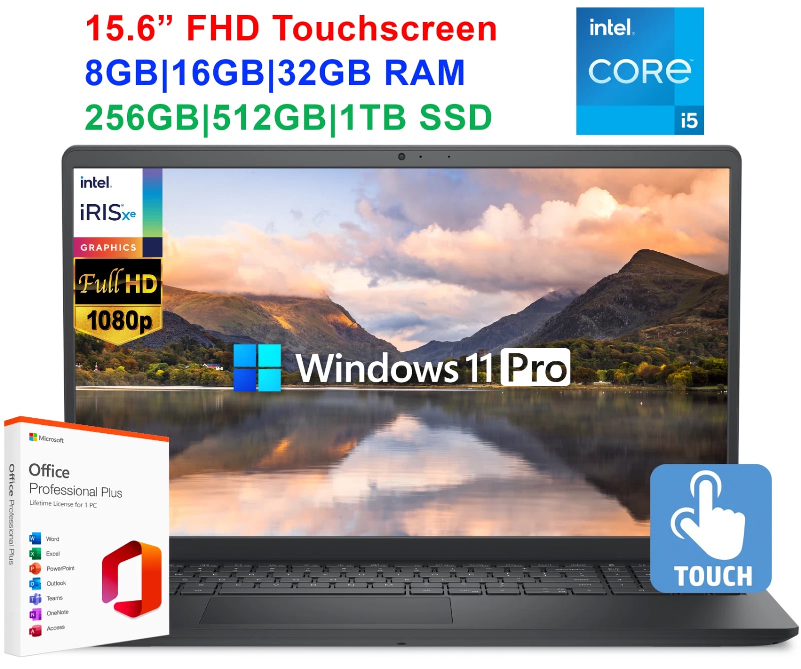 2026 Dell Inspiron 15 Laptop FHD Touch Intel i5 Upto 32GB RAM&1TB SSD Win 11 Pro — eSwappa Store
