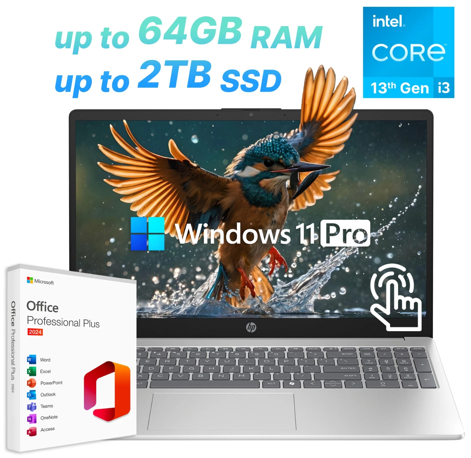 2026 HP Laptop Computer 15.6 Touch 6-Core Intel i3 Upto 64GB RAM 2TB SSD WinPro — eSwappa Store