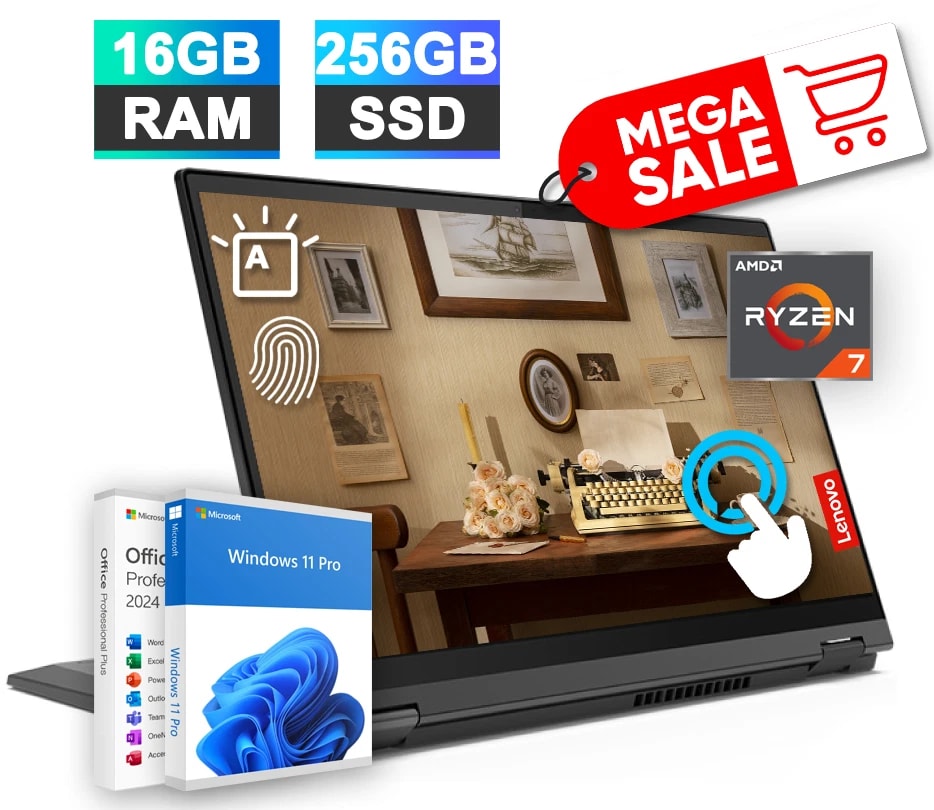 Lenovo IdeaPad 5 Laptop 14 Touch Backlit AMD Ryzen 7 16GB RAM & 256GB SSD Office — eSwappa Store