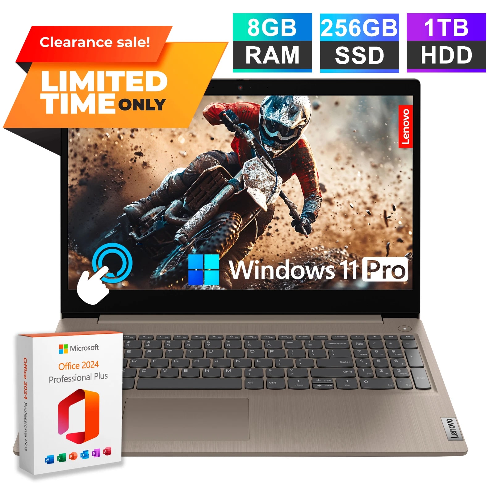 Lenovo IdeaPad 3i Touch Laptop 15 Intel i5 8GB RAM 1.25TB SSD Win 11 Office 2024 — eSwappa Store